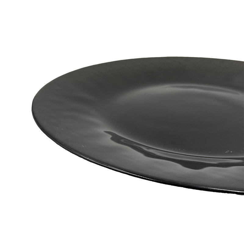 Linen - Glass Charger Plate in Black (Item # 0236)
