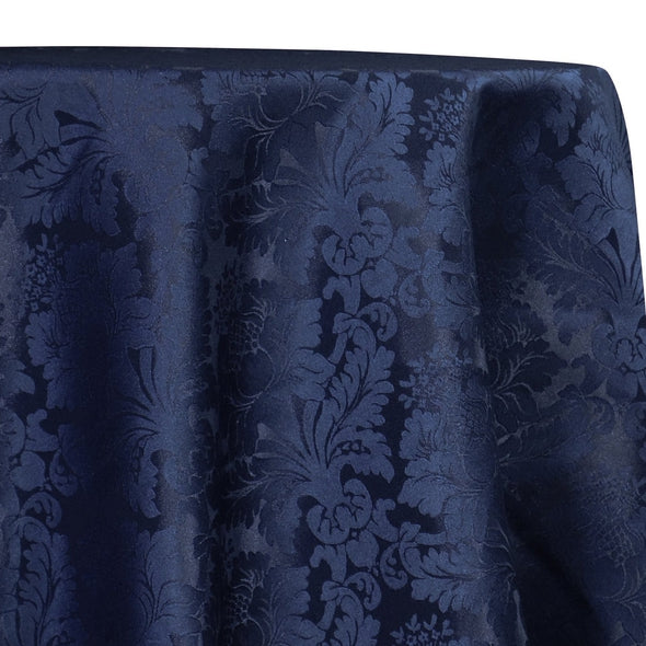 Damask Poly Table Linen in Navy 1245 – Urquid Linen