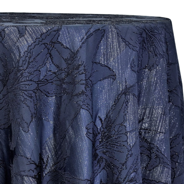 Floral Reef Jacquard Table Linen in Navy
