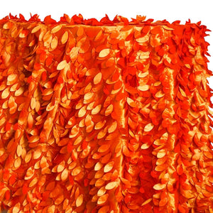 Leaf Hanging Taffeta Table Linen in Orange