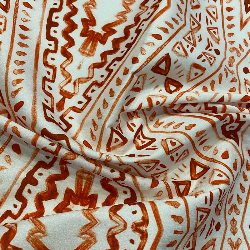 Aztec Print (Dupioni) Table Linen in Orange