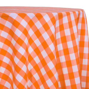 Polyester Checker (Gingham) Table Linen in Orange