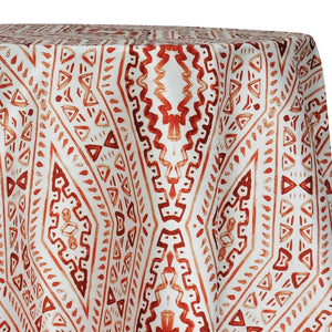 Aztec Print (Dupioni) Table Linen in Orange