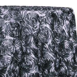 Rose Satin (3D) Table Linen in Pewter