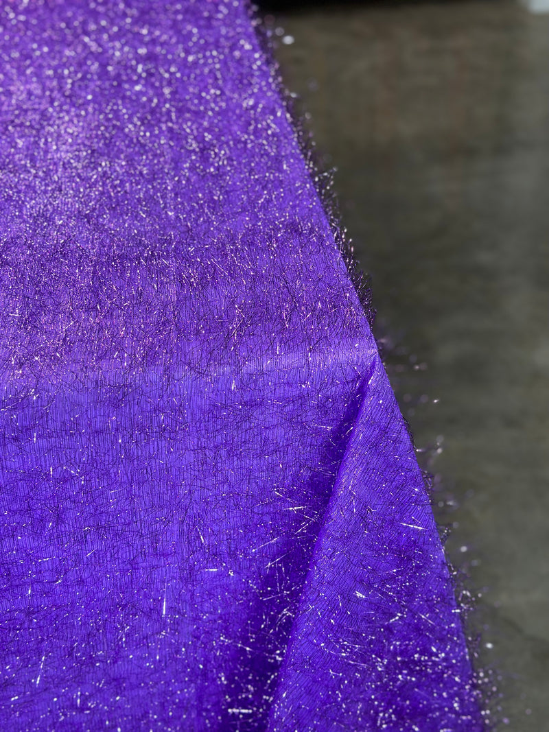 String Metallic Table Linen in Purple