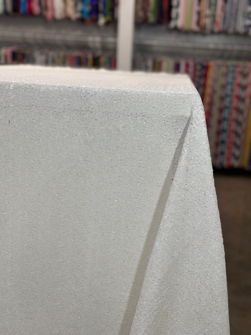 Glitz Sequins Linen in White