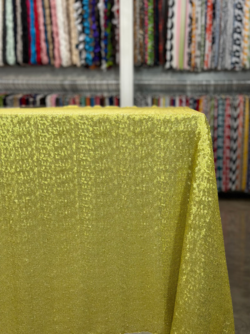 Glitz Sequins Table Linen in Chartreuse
