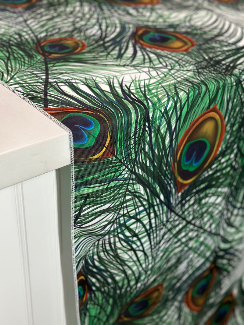 Peacock (Poly Print) Table Linen