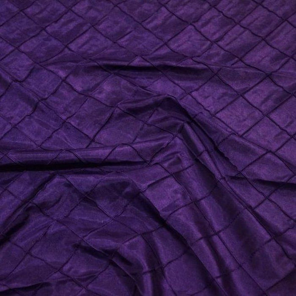 2" Pintuck Taffeta Table Linens in Purple 059