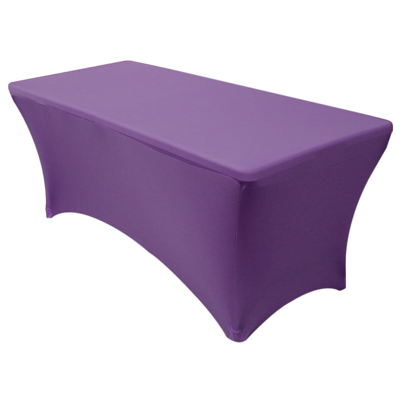 Spandex (8'x30") Banquet Table Cover in Purple