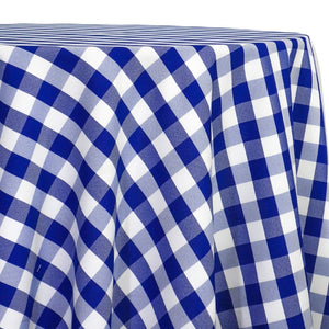 Polyester Checker (Gingham) Table Linen in Royal