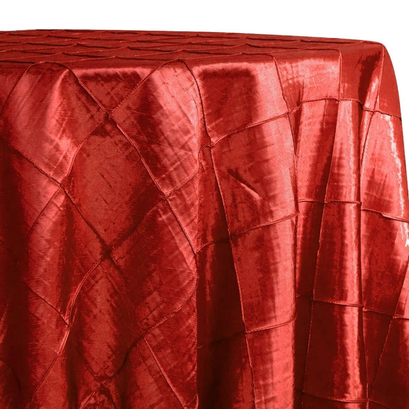 4" Pintuck Taffeta Table Linen in Red 099