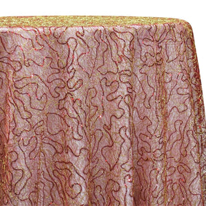 Bedazzle Table Linen in Red and Gold