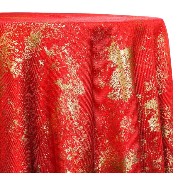 Cascade Jacquard Table Linen in Red and Gold