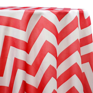 Chevron Print (Lamour) Table Linen in Red and White