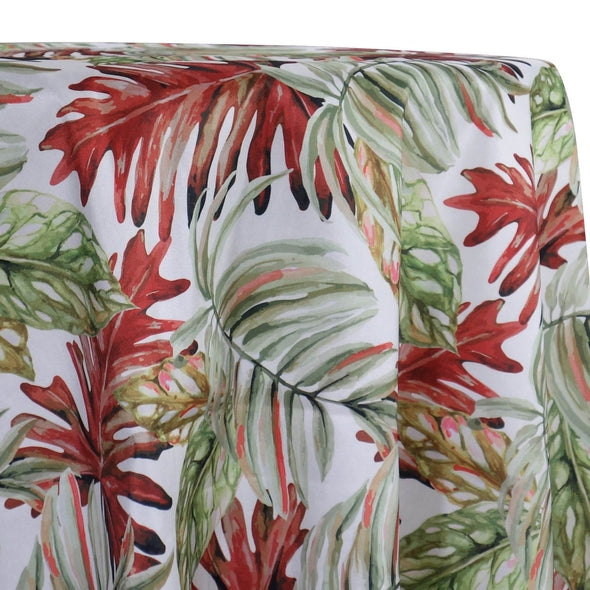 Tropical Print (Dupioni) Table Linen in Red