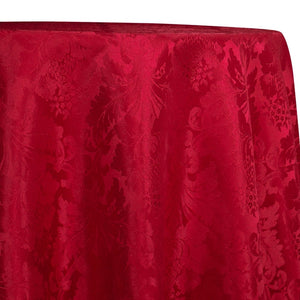 Damask Poly Table Linen in Red