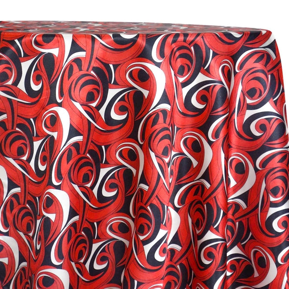 Abstract (Pucci) Table Linen in Reds