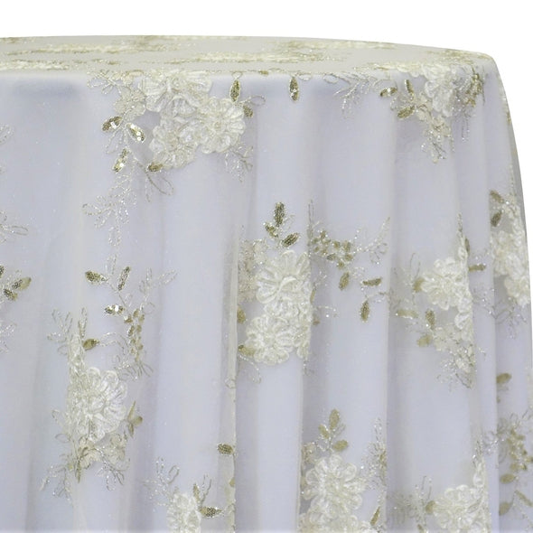 Ribbon Mesh Lace Table Linen in Ivory
