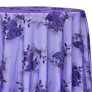 Ribbon Mesh Lace Table Linen in Lilac