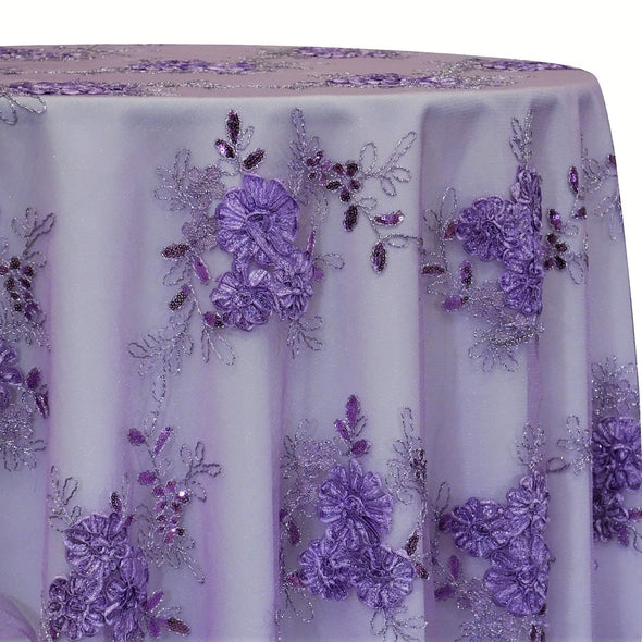 Ribbon Mesh Lace Table Linen in Purple