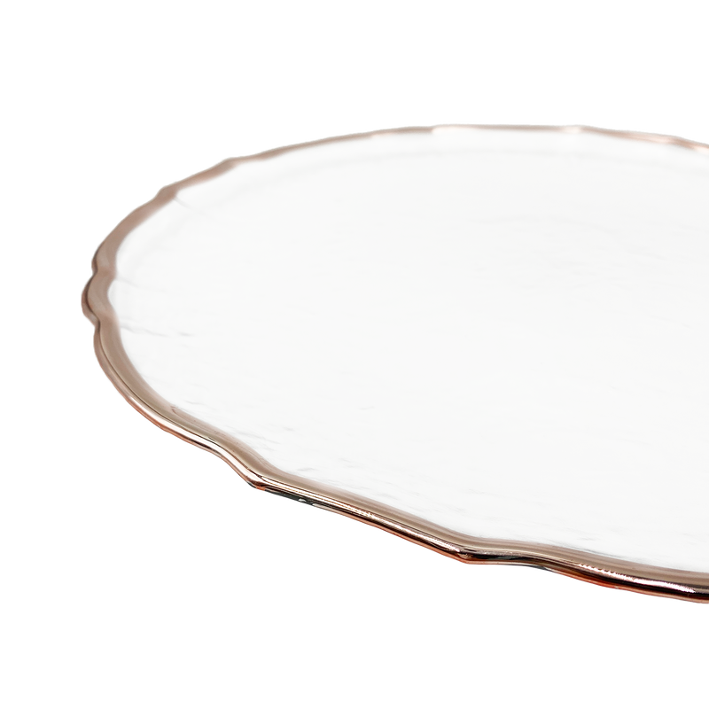 Ribbon - Glass Charger Plate in Rose Gold (Item # 0296)