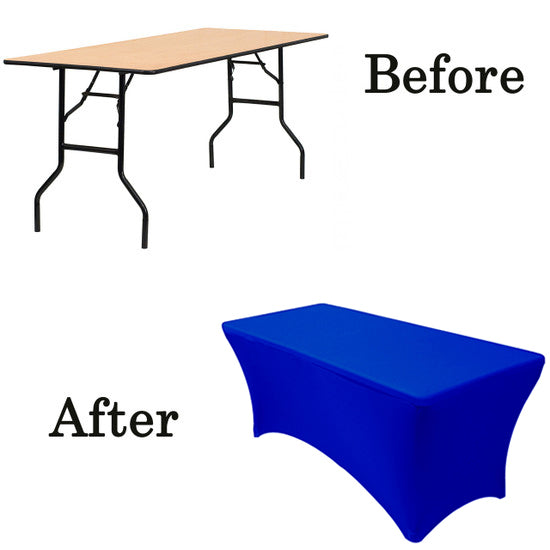 Spandex (6'x30") Banquet Table Cover in Royal Blue