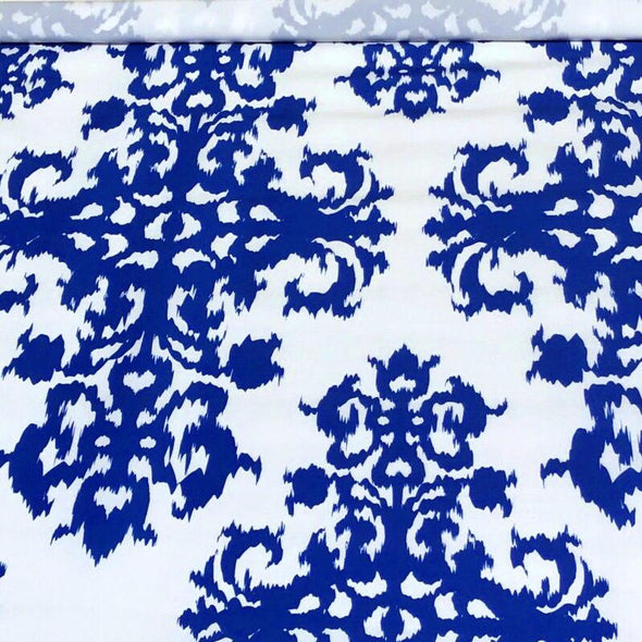 Newport Print (Dupioni) Table Linen in Royal
