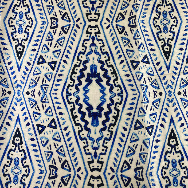 Aztec Print (Dupioni) Table Linen in Royal