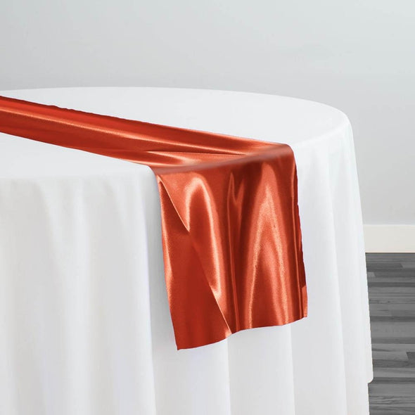 Rust Fancy Table Runner Bridal Satin Table Runner in Rust 375 – Urquid Linen