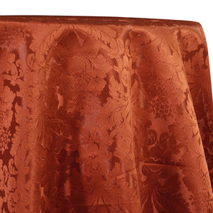 Damask Poly Table Linen in Rust 1351