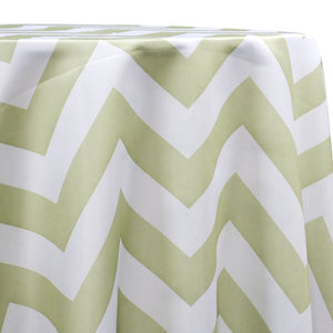 Chevron Print (Lamour) Table Linen in Sage and White