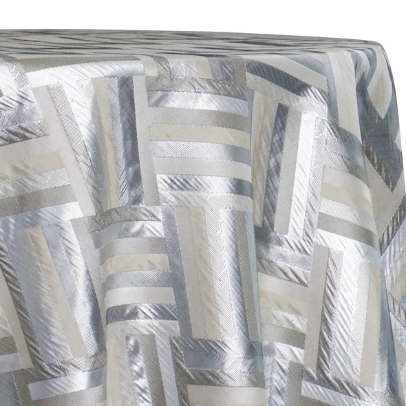 Broadway Jacquard (Reversible) Table Linen in Silver