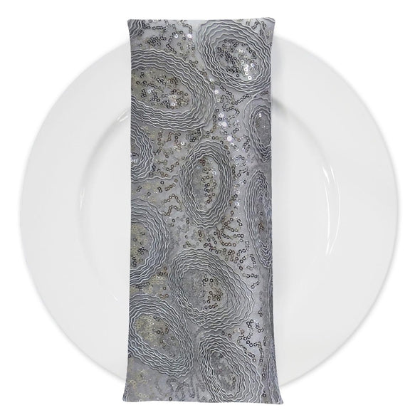 Sienna Design (w/ Poly Lining) Table Napkin in Silver