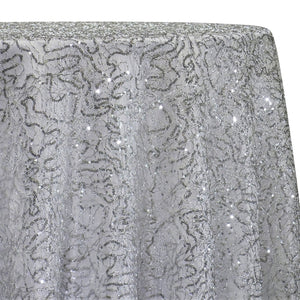 Bedazzle Table Linen in Silver and White