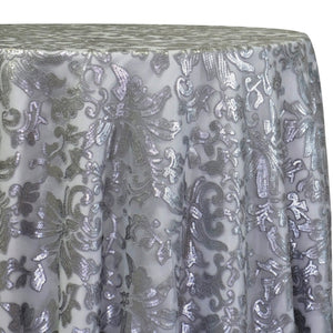 Milan Lace Table Linen in Silver