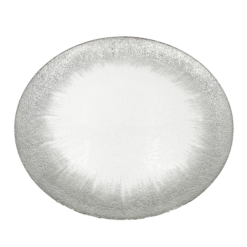 Stardust - Glass Charger Plate in Silver (Item # 0277)