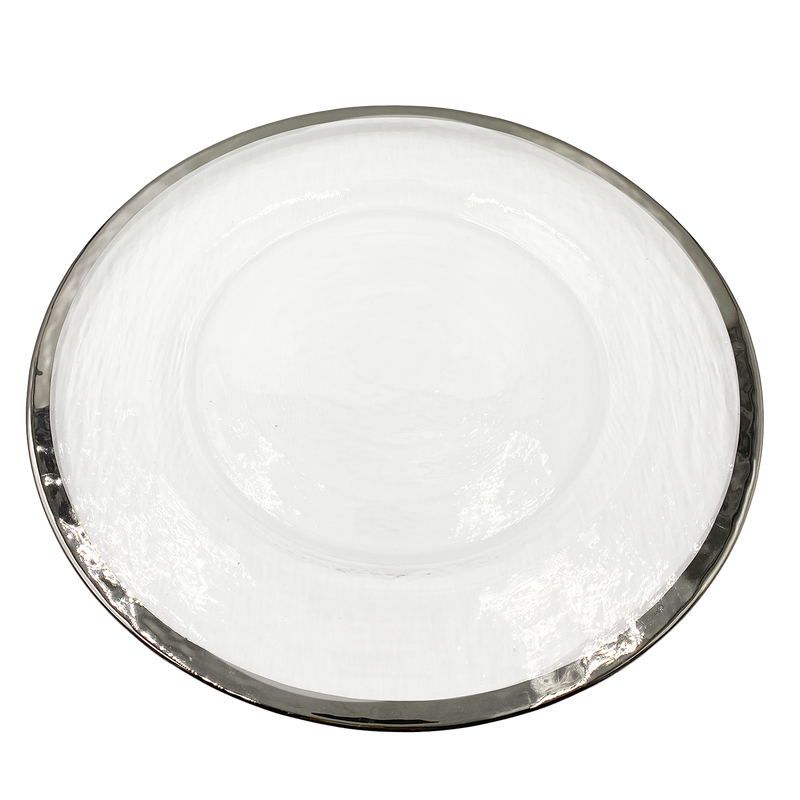 Halo - Glass Charger Plate in Silver (Item # 0212)