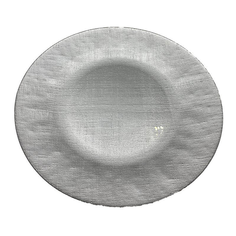 Linen - Glass Charger Plate in Silver (Item # 0236)