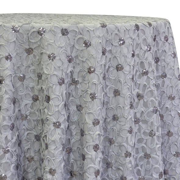 Daisy Sequins Table Linen in Silver