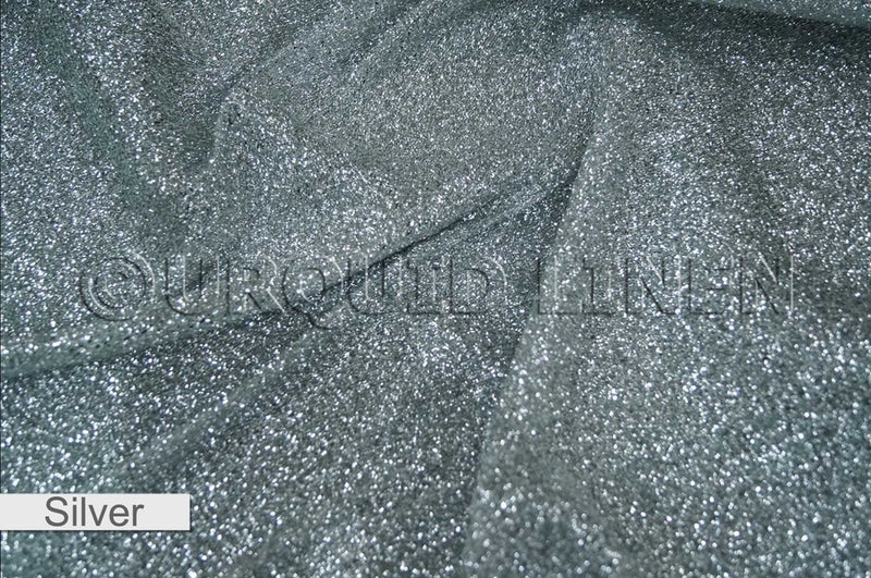 138pcs - Confetti Metallic - 6"x108" Sash w/ Straight Ends - Silver