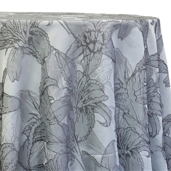 Floral Reef Jacquard Table Linen in Silver