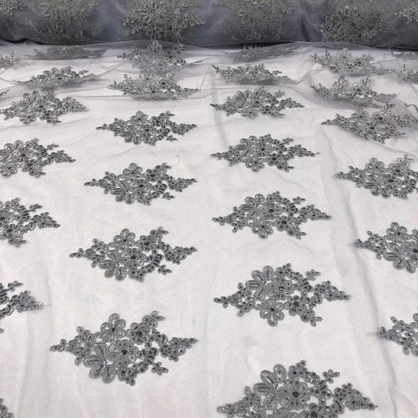 Venetian Lace Wholesale Fabric in Silver