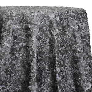 Curly Satin Table Linen In Silver