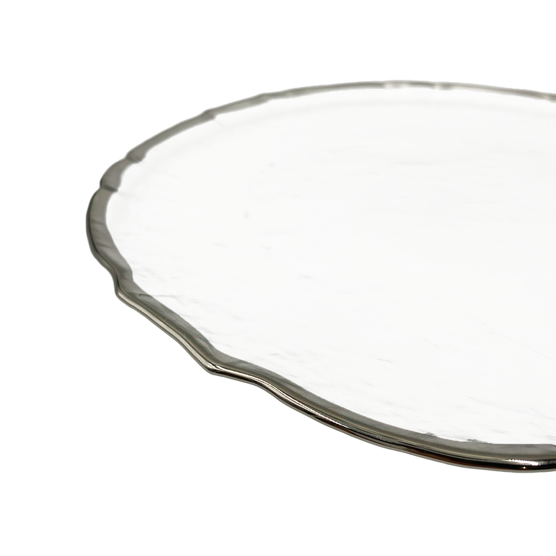 Ribbon - Glass Charger Plate in Silver (Item # 0296)