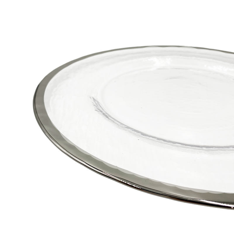 Halo - Glass Charger Plate in Silver (Item # 0212)