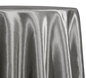 Shantung Satin (Reversible) Table Linen in Silver