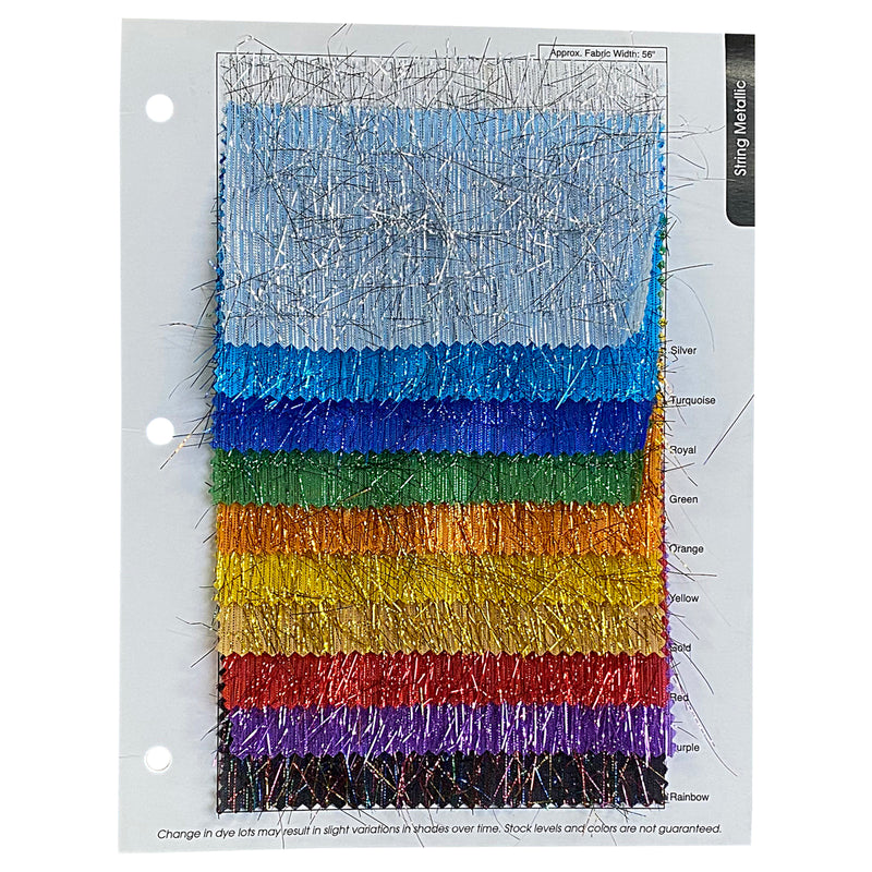 String Metallic Drapery Panels (58" Wide) / 9 Colors