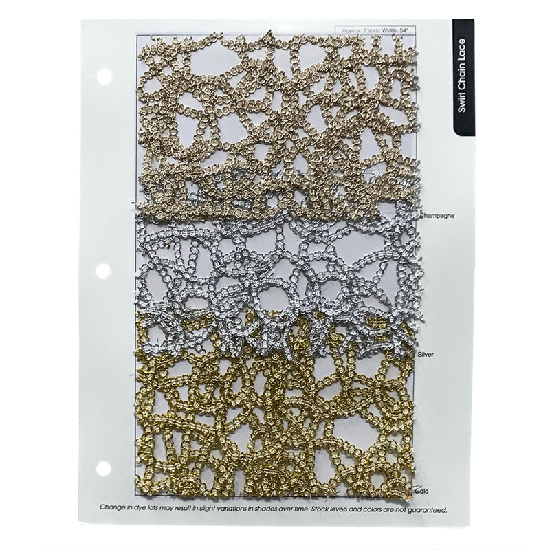 Swirl Chain Lace Table Linen in Champagne