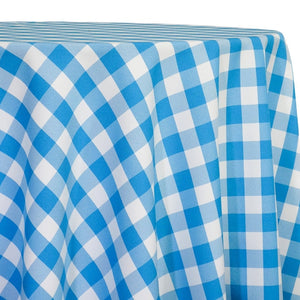 Polyester Checker (Gingham) Table Linen in Turquoise